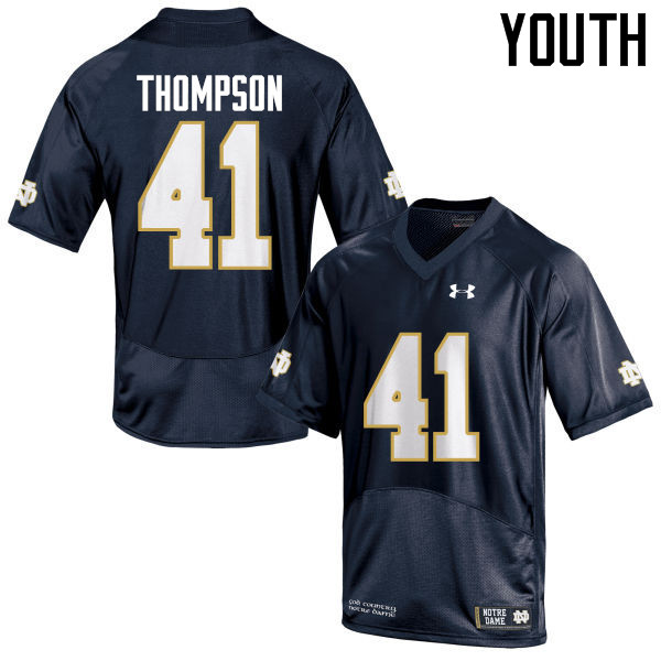 Youth #41 Jimmy Thompson Notre Dame Fighting Irish College Football Jerseys-Navy Blue